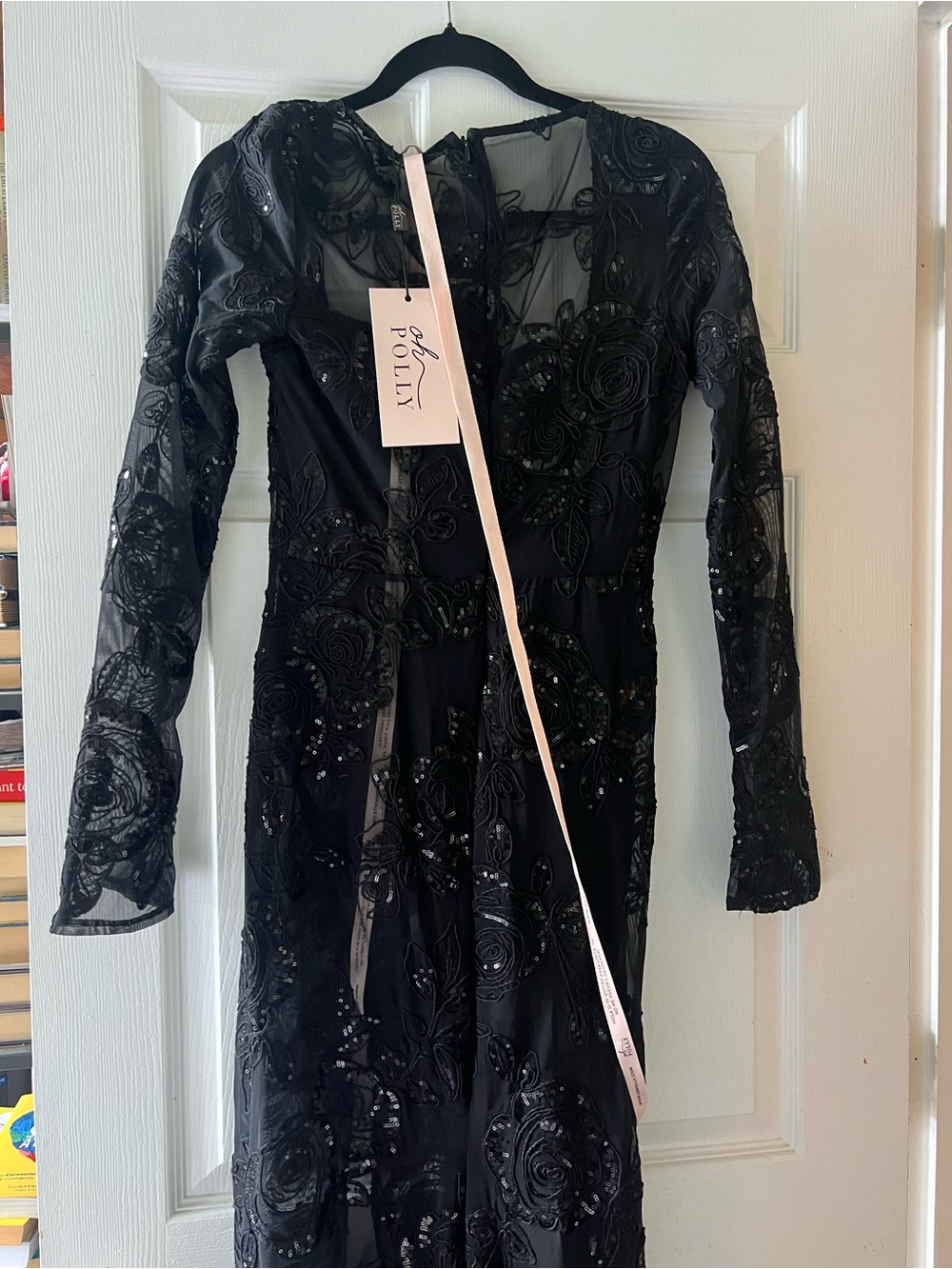 NWT Oh Polly Nazara Sheer Embellished Bodysuit Corset Gown Dress in Black - Picture 8 of 9
